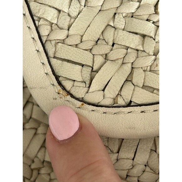 Coach Kristin Pinnacle Woven Leather Laila Large Satchel L1169-29341 Cream - Picture 15 of 16